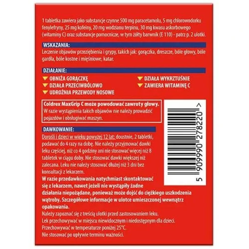 Coldrex MaxGrip C, 24 tabletki - Na objawy przeziębienia i grypy - 1