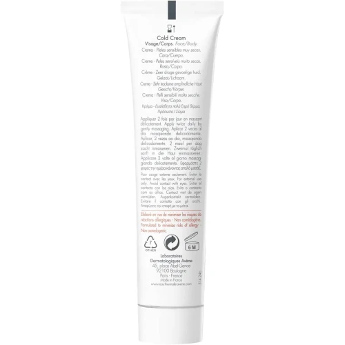 Avene Cold Cream, krem do twarzy i ciała, 40 ml - Łagodzi i redukuje uczucie podrażnienia i chroni skórę przed wysuszeniem - 2