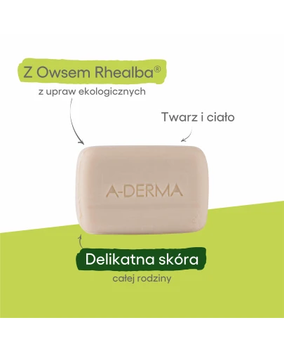 A-Derma The Essentials Oczyszczająca kostka dermatologiczna, 100 g - Delikatnie oczyszcza, łagodzi podrażnienia i zmiękcza skórę - 1
