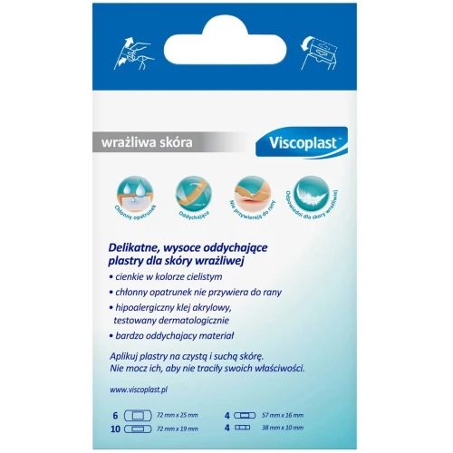 Viscoplast Wrażliwa Skóra, plastry z opatrunkiem, 24 sztuki - Z chłonnym opatrunkiem nieprzywierającym do rany - 3