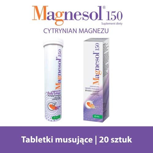 Magnesol 150, 20 tabletek musujących - Dla dorosłych i dzieci od 7. roku życia - 2