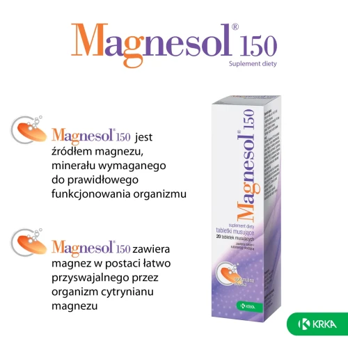 Magnesol 150, 20 tabletek musujących - Dla dorosłych i dzieci od 7. roku życia - 3