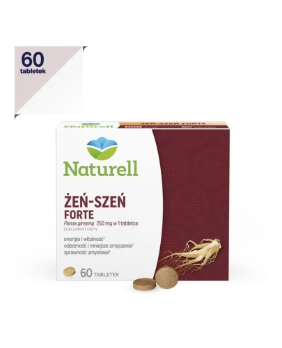Naturell Żeń-szeń Forte, 60 tabletek  - Z ekstraktem z korzenia żeń-szenia koreańskiego oraz lukrecji i witaminami z grupy B - 1
