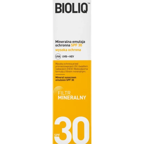 Bioliq SPF, mineralna emulsja ochronna SPF30, 30 ml - Zawiera fotostabilny filtr mineralny, zabezpiecza przed negatywnym oddziaływaniem światła niebieskiego - 1