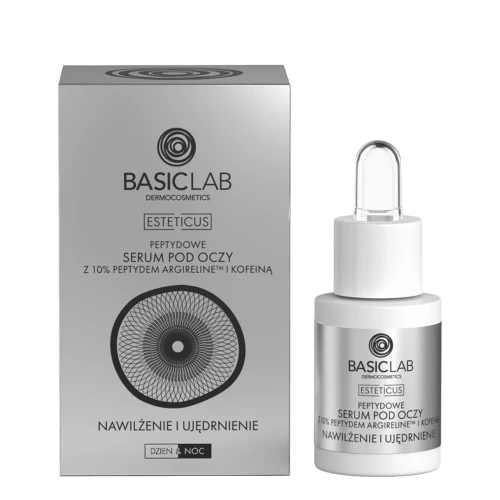 BasicLab Esteticus 10% Peptyd Argirelina i Kofeina Serum pod oczy, 15 ml - Efekt wygładzenia i liftingu - 1