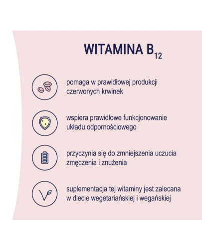 Naturell Witamina B12 Forte, 100 µg, 60 tabletek - Do rozgryzania i żucia, bez cukru i laktozy oraz glutenu z aktywną formą witaminy B12  - 2