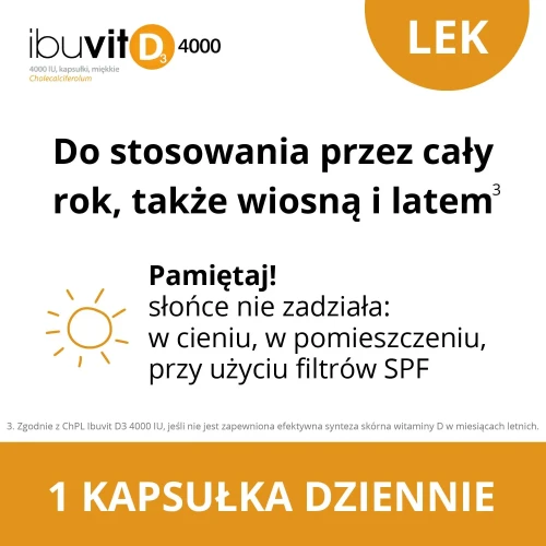 Ibuvit D3 4000 IU, 90 kapsułek - Z witaminą D3 w oleju z krokosza - 3