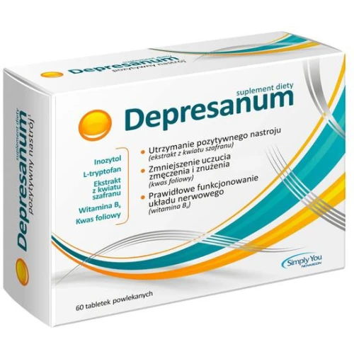 Depresanum, 60 tabletek powlekanych - Suplement diety z szafranem i witaminami z grupy B - 1