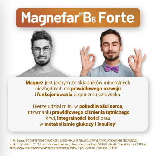 Magnefar B6 Forte, 60 tabletek - Łagodzi objawy niedoboru magnezu - 3