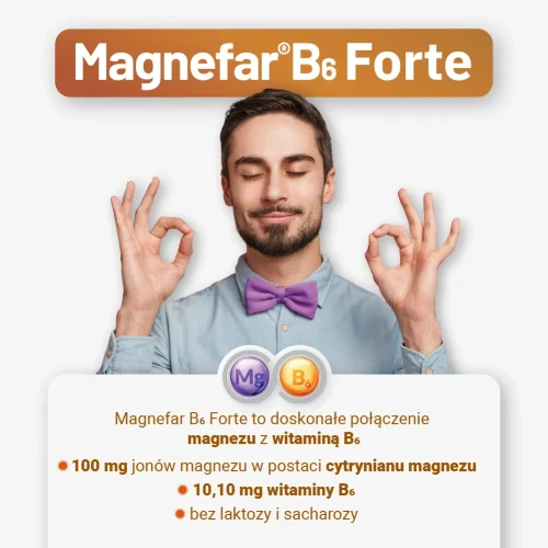 Magnefar B6 Forte, 60 tabletek - Łagodzi objawy niedoboru magnezu - 5
