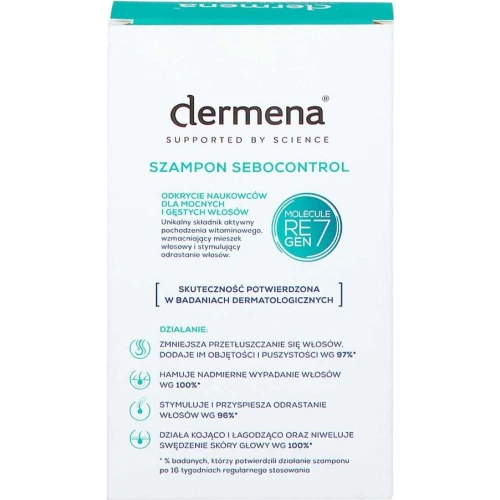 Dermena Sebocontrol, szampon do włosów tłustych, 200 ml - Reguluje sebum i hamuje wypadanie włosów - 2