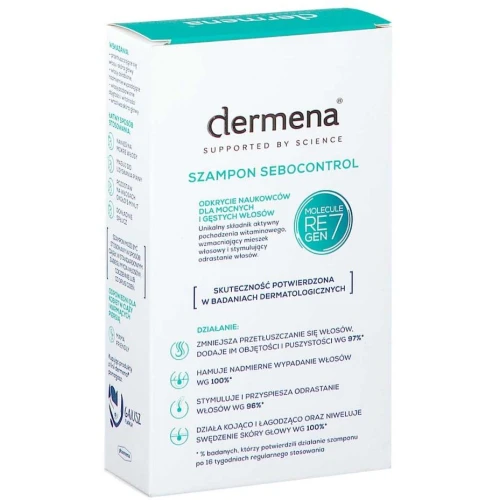 Dermena Sebocontrol, szampon do włosów tłustych, 200 ml - Reguluje sebum i hamuje wypadanie włosów - 3