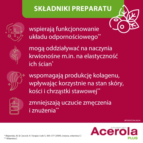 Acerola Plus, 60 tabletek  - Z naturalną witaminą C - 2