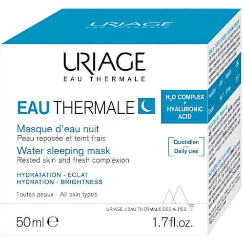 Uriage Eau Thermale Maseczka na noc, 50 ml - Aktywnie nawilżająca z kwasem hialuronowym - 1