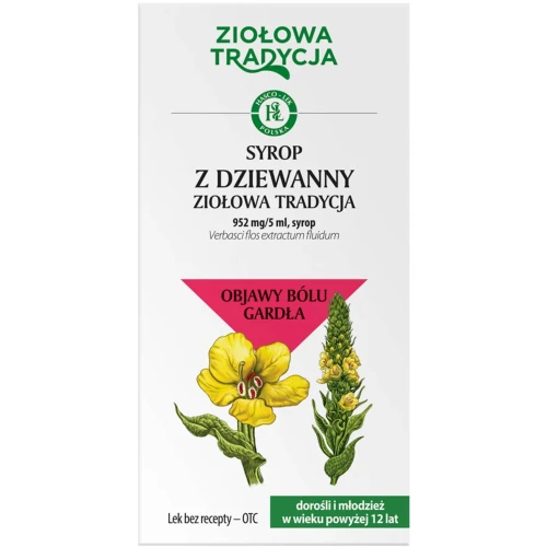 Ziołowa Tradycja, syrop z dziewanny 125 g - Łagodzi ból gardła towarzyszących suchemu kaszlowi i przeziębieniu - 1