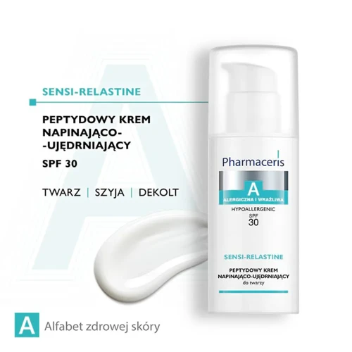Pharmaceris A Sensi-Relastine, krem napinająco-ujędrniający do twarzy SPF 30, 50 ml - Redukuje zmarszczki i ujędrnia skórę wrażliwą - 1