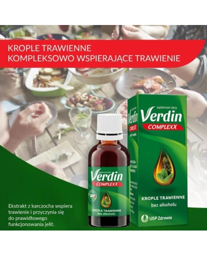 Verdin Complexx krople, 40 ml - Z olejkiem miętowym i karczochem - 1