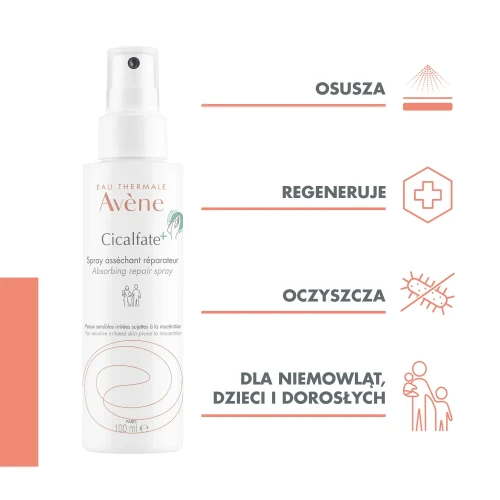 Avene Cicalfate+ Osuszający spray regenerujący, 100 ml - Do skóry wrażliwej skłonnej do maceracji - 2