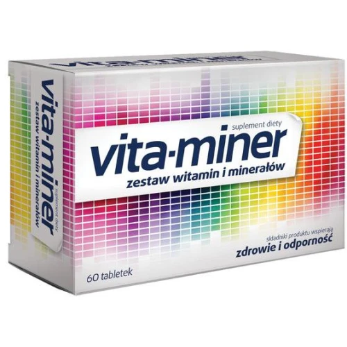 Vita-miner, 60 tabletek - Z kompleksem witamin i minerałów dla osób dorosłych - 1