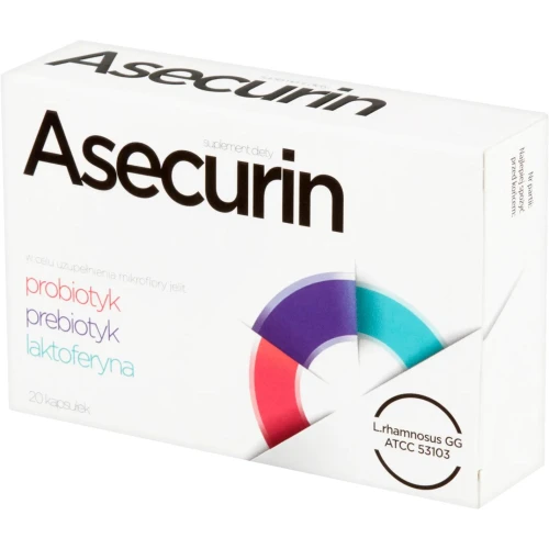 Asecurin, 20 kapsułek - Probiotyk z laktoferyną dla dzieci i dorosłych - 1