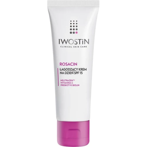 Iwostin Rosacin Łagodzący krem na dzień SPF 15, 40 ml  - Zmniejsza rumień, maskuje zaczerwienienia, do cery wrażliwej  z trądzikiem różowatym - 2