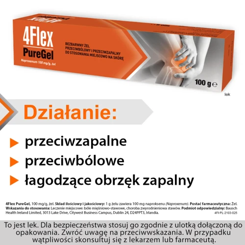4Flex PureGel, 100 mg/g, żel 100 g - Do stosowania miejscowego  o działaniu przeciwbólowym i przeciwzapalnym - 3