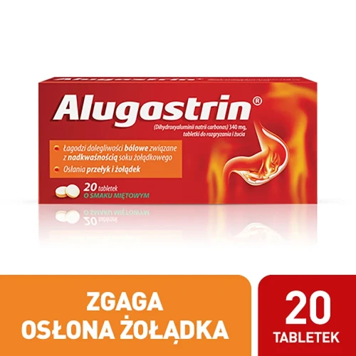 Alugastrin 340 mg, 20 tabletek do rozgryzania i żucia - Zgaga i nadkwaśność. - 7