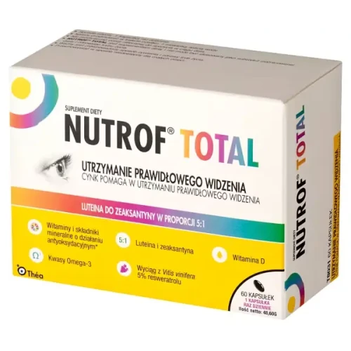 Nutrof Total, 60 kapsułek - Z kwasami tłuszczowymi Omega-3 i resweratrolem  - 1