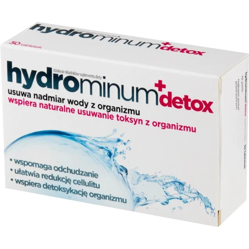 Hydrominum + Detox, 30 tabletek - Ze składnikami ułatwiającymi usuwanie nadmiaru wody z organizmu - 1