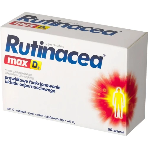 Rutinacea Max D3, 60 tabletek - Suplement diety z witaminami, minerałami i bioflawonoidami - 1