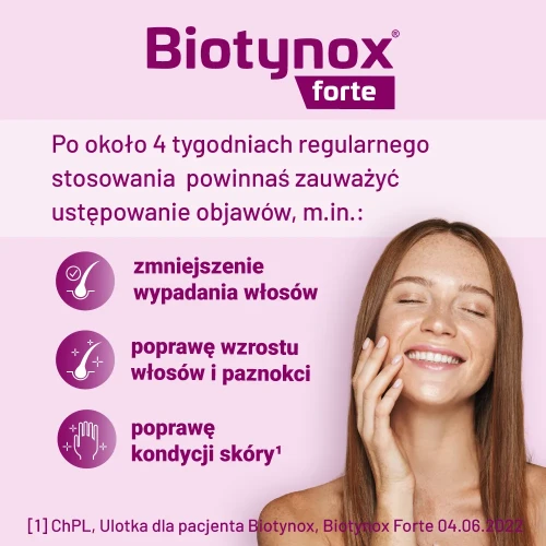 Biotynox Forte 60 tabletek - Leczenie niedoboru biotyny – wypadania włosów, zaburzeń wzrostu włosów i paznokci - 4