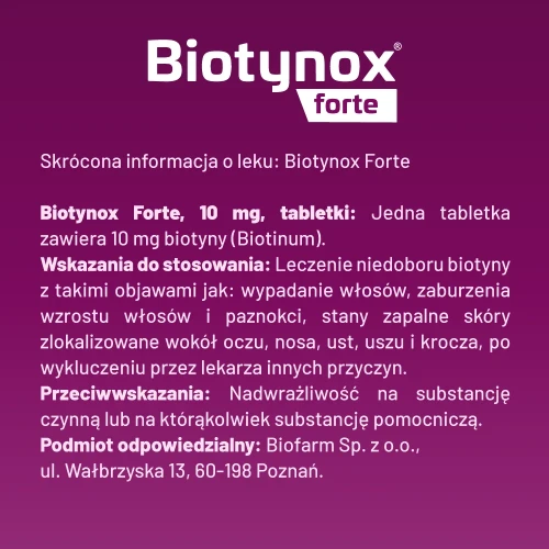 Biotynox Forte 60 tabletek - Leczenie niedoboru biotyny – wypadania włosów, zaburzeń wzrostu włosów i paznokci - 5