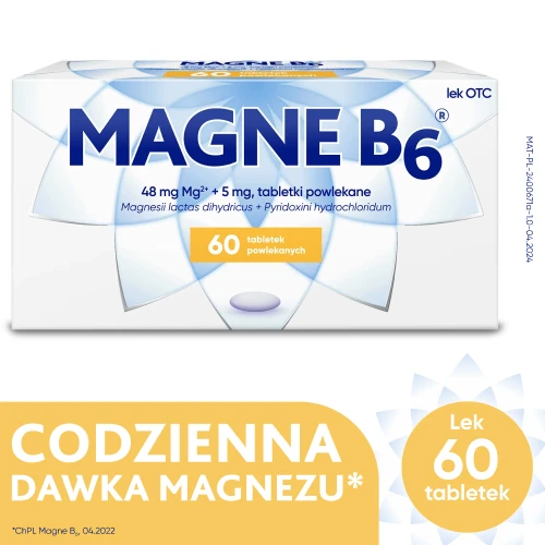Magne B6,  60 tabletek powlekanych - Na niedobory magnezu i (lub) witaminy B6 - 1