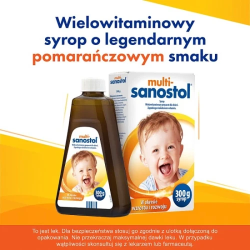 Multi–Sanostol syrop, 300 g - Preparat wielowitaminowy dla dzieci  - 2