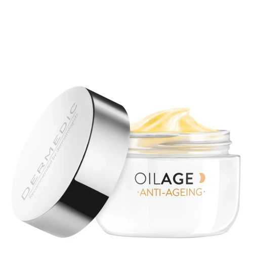Dermedic Oilage Anti-Ageing, krem na noc, 50 ml - Przywraca gęstość skóry wrażliwej dla kobiet w wieku okołomenopauzalnym - 3