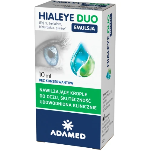Hialeye Duo Emulsja, krople do oczu 10 ml - Krople nawilżające w postaci emulsji lipidowej bez konserwantów - 1