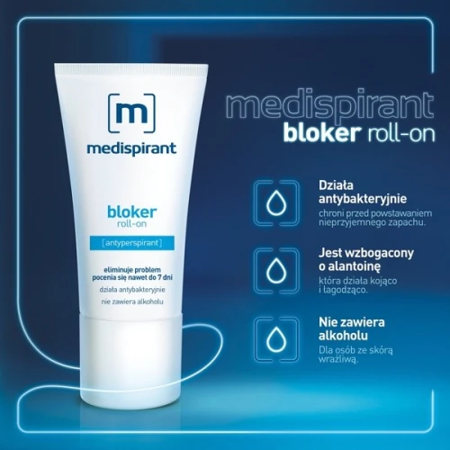 Medispirant antyperspirant bloker roll-on, 50 ml - Działa antybakteryjnie, chroniąc skórę przed powstawaniem nieprzyjemnego zapachu - 4