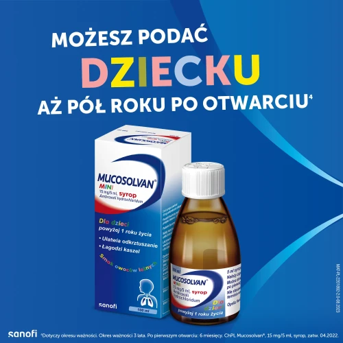 Mucosolvan Mini 15mg/5ml, syrop, 100 ml - Z ambroksolem, ułatwia odkrztuszanie i łagodzi kaszel - 5