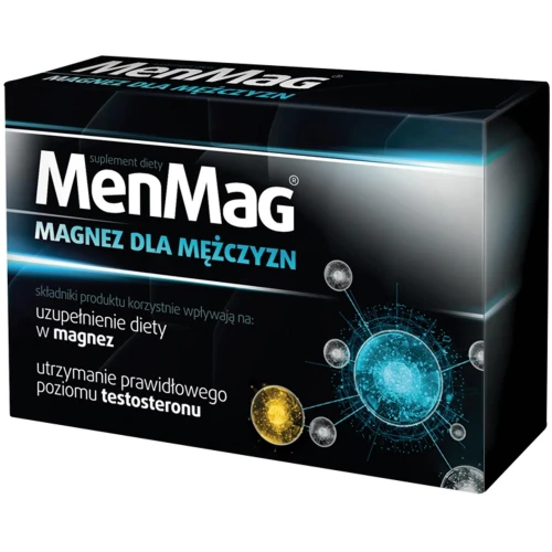 MenMag, 30 tabletek - Uzupełnia magnez, wspomaga zachowanie naturalnej aktywności seksualnej i energii - 1