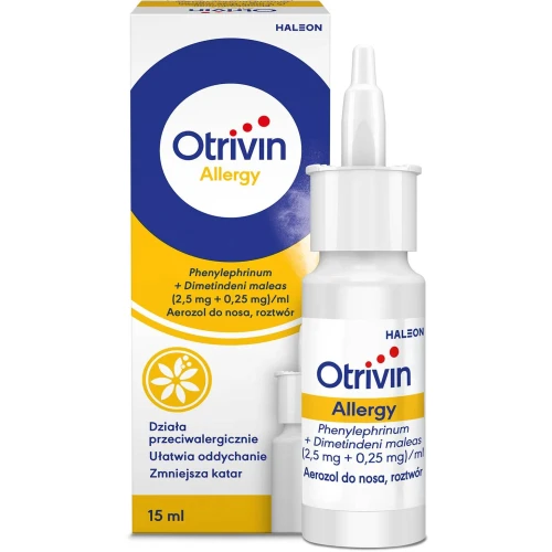 Otrivin Allergy, aerozol do nosa, 15 ml  - Spray na objawy kataru alergicznego - 1