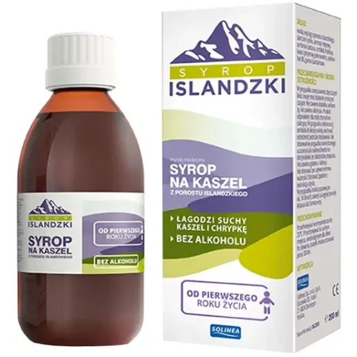 Syrop Islandzki, syrop na kaszel, 200ml - Syrop z wyciągiem z porostu islandzkiego łagodzi suchy kaszel i chrypkę - 1