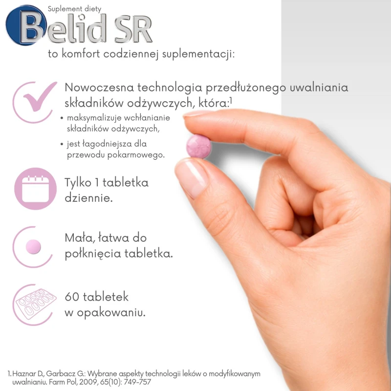 Belid SR, 60 tabletek - Biotyna i cynk na włosy, skórę i paznokcie - 6