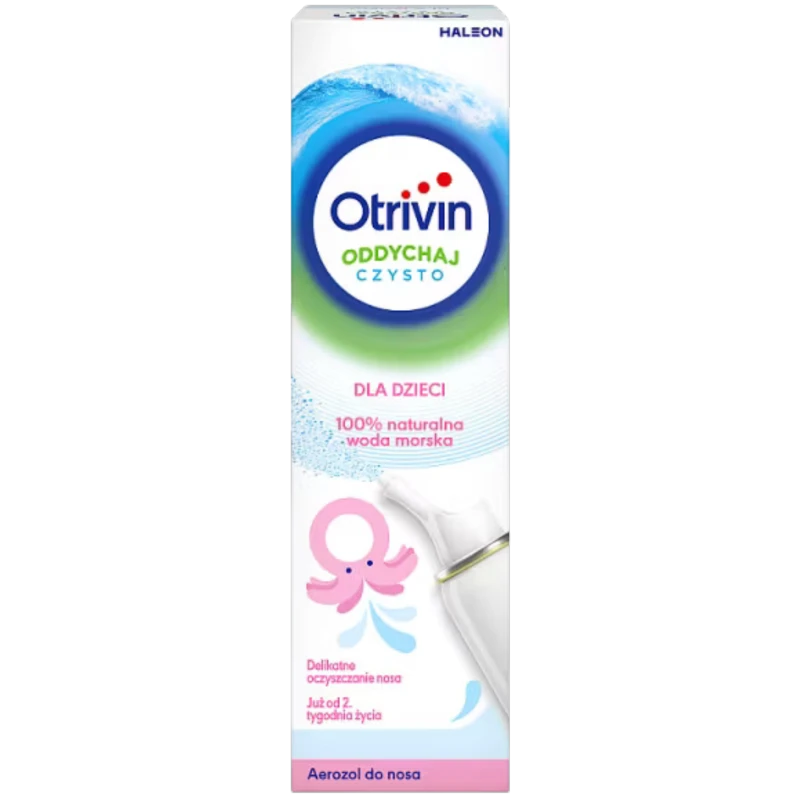 Otrivin Oddychaj Czysto dla dzieci,  aerozol do nosa 100 ml  - Izotoniczna woda morska dla dzieci od 2. tygodnia życia - 1