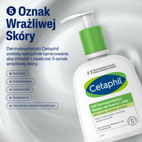 Cetaphil MD Dermaprotector, balsam do twarzy i ciała, 500 ml - Nawilżający do skóry wrażliwej - 5