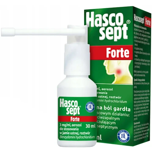 Hascosept Forte aerozol do stosowania w jamie ustnej, 30ml - Na stan zapalny i ból gardła u dorosłych - 1