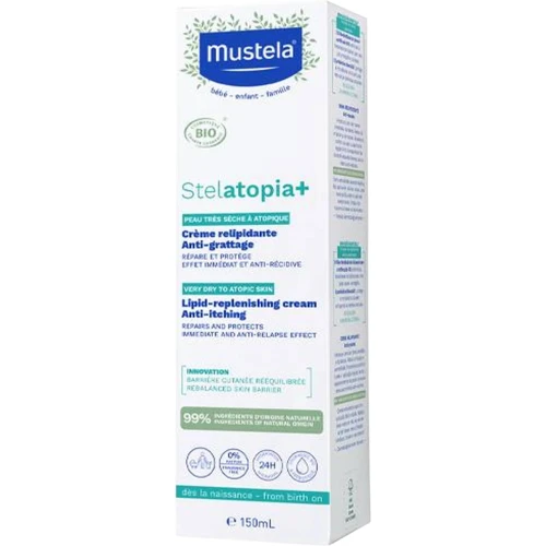 Mustela Stelatopia emolient do twarzy i na powieki, krem 40 ml - Łagodzi podrażnienia i zmniejsza uczucie swędzenia - 3