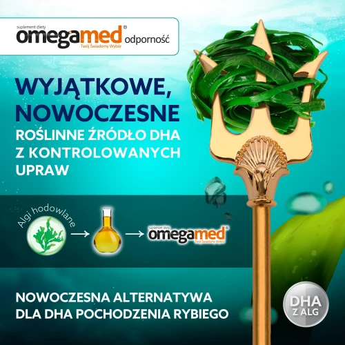 Omegamed Odporność 1+, syrop o smaku pomarańczowym, 140 ml - Roślinne DHA z alg z miodem i witaminami D i C dla naturalnego wsparcia odporności - 6