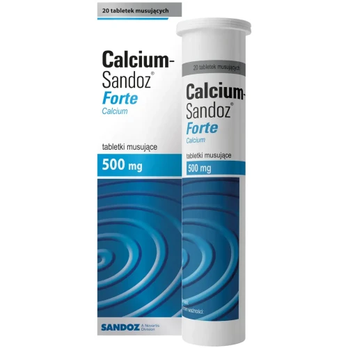 Calcium-Sandoz Forte 500 mg, 20 tabletek musujących - W zapobieganiu i leczeniu niedoborów wapnia  - 2