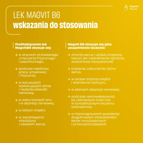 Magvit B6, 50 tabletek dojelitowych - Pomaga uzupełniać i łagodzi objawy niedoboru magnezu - 1