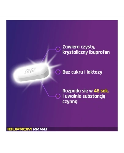Ibuprom RR Max 400 mg, 12 tabletek - O działaniu przeciwbólowym, przeciwgorączkowym i przeciwzapalnym - 3